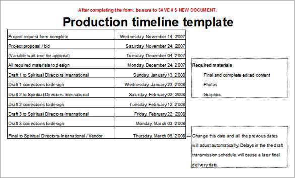 24 Format Production Time Schedule Template Formating by Production Time Schedule Template