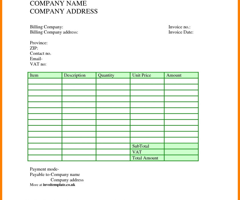 Blank Self Employed Invoice Template Cards Design Templates Self Employed Invoice Template 12 2081