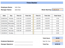 24 Printable Biweekly Time Card Template Excel in Photoshop with Biweekly Time Card Template Excel