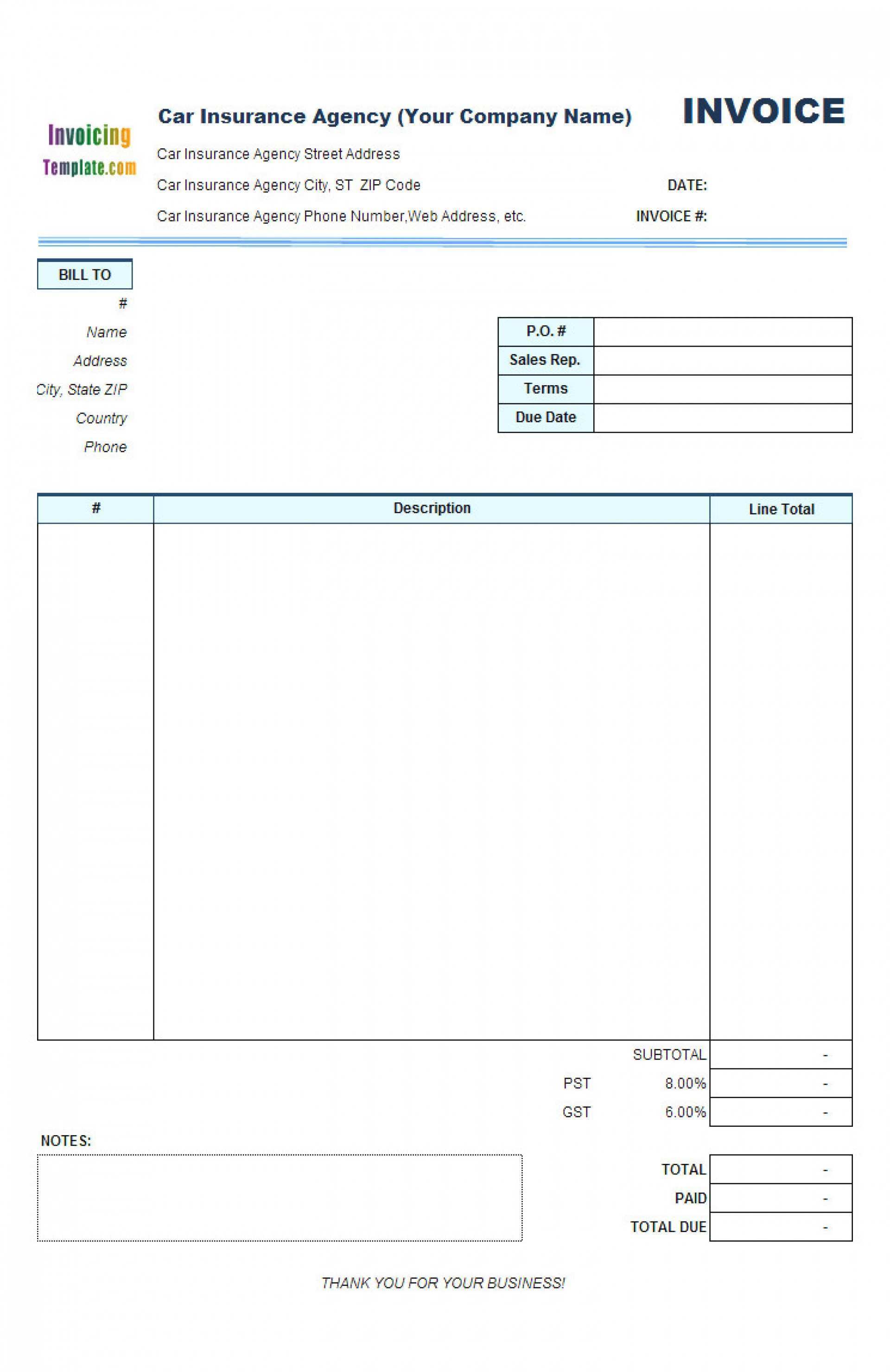 24 Printable Garage Invoice Example For Free by Garage Invoice Example