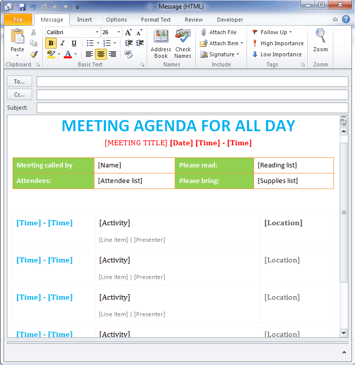 24 Report Meeting Agenda Template Email For Free for Meeting Agenda Template Email