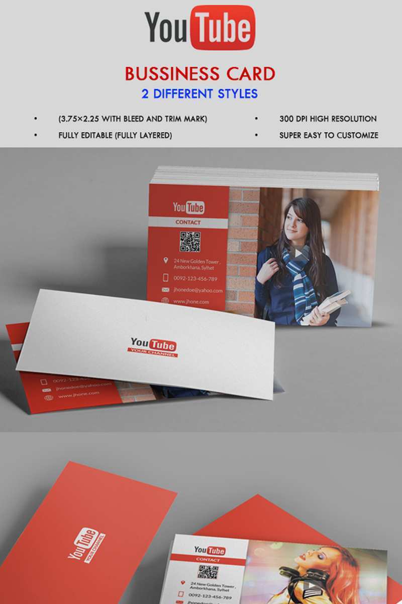 24 Visiting Business Card Template For Youtube Layouts by Business Card Template For Youtube