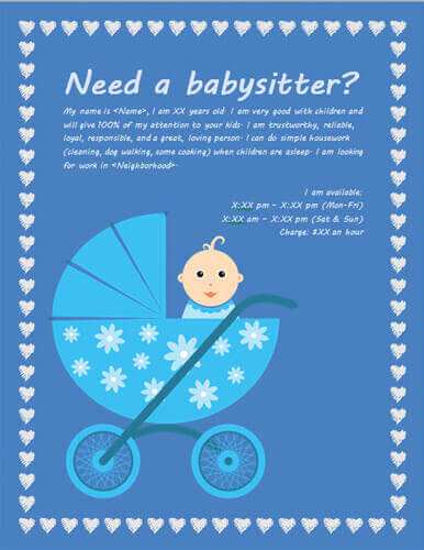 25 Adding Babysitter Flyer Template Maker by Babysitter Flyer Template