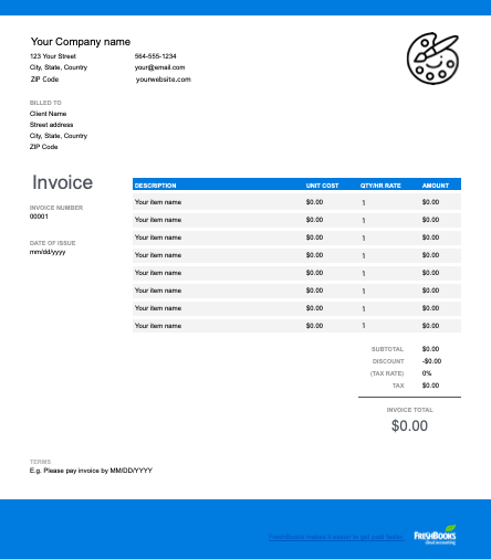25 Artist Performance Invoice Template for Ms Word by Artist Performance Invoice Template