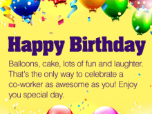Birthday Card Template For Colleague