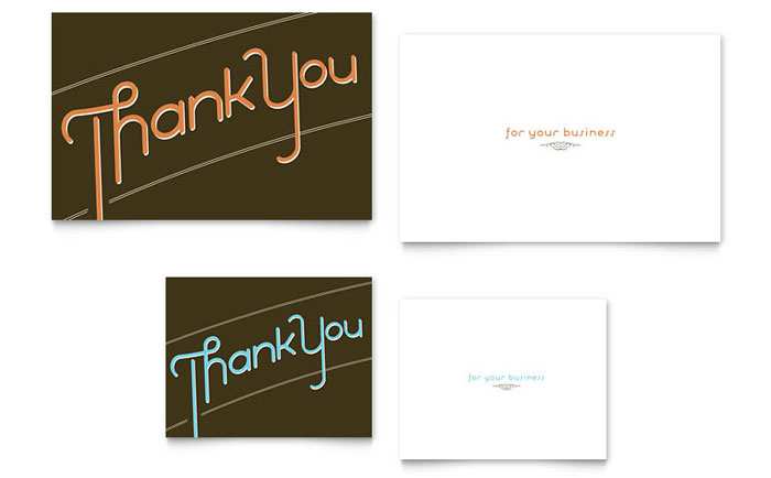 Thank You Card Template Word Half Fold Cards Design Templates