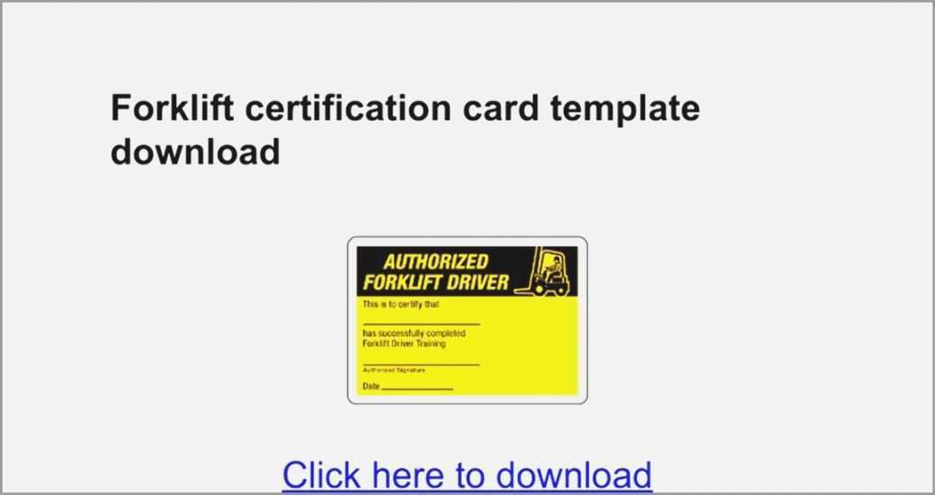 forklift training certificate template