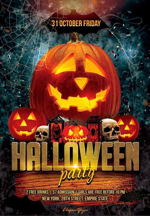25 Create Halloween Party Flyer Template Free in Photoshop by Halloween Party Flyer Template Free