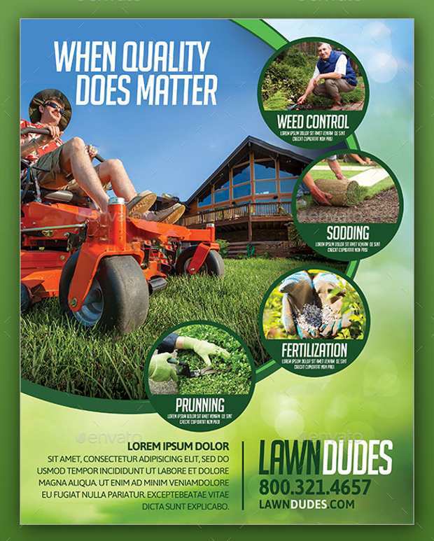 Lawn Mowing Flyer Template Cards Design Templates