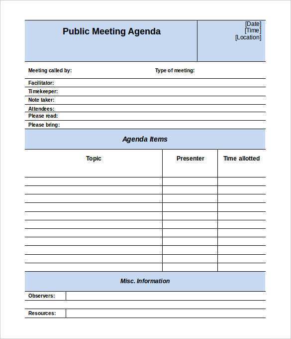 25 Creative Meeting Agenda Template With Notes Layouts by Meeting Agenda Template With Notes