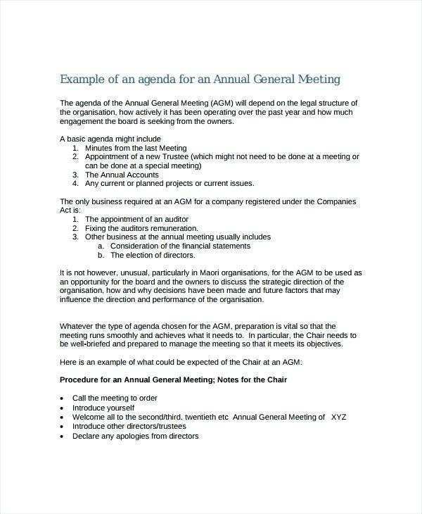 25 Format Agm Meeting Agenda Template by Agm Meeting Agenda Template