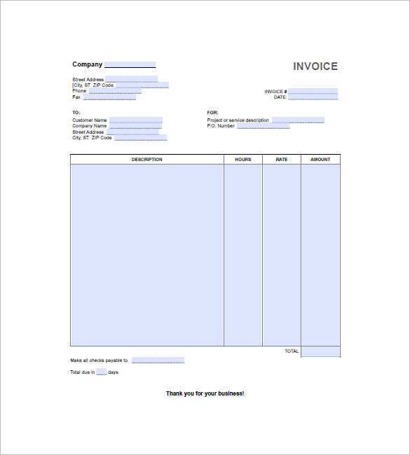 25 Format Hourly Invoice Template Excel For Free by Hourly Invoice Template Excel