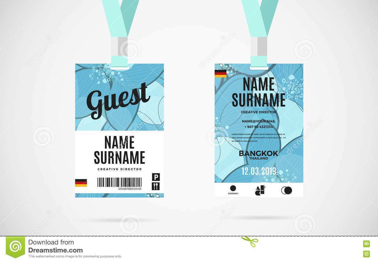 25 Free Printable Id Card Template For Conference in Photoshop by Id Card Template For Conference