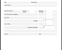 25 How To Create Private Lesson Invoice Template For Free with Private Lesson Invoice Template
