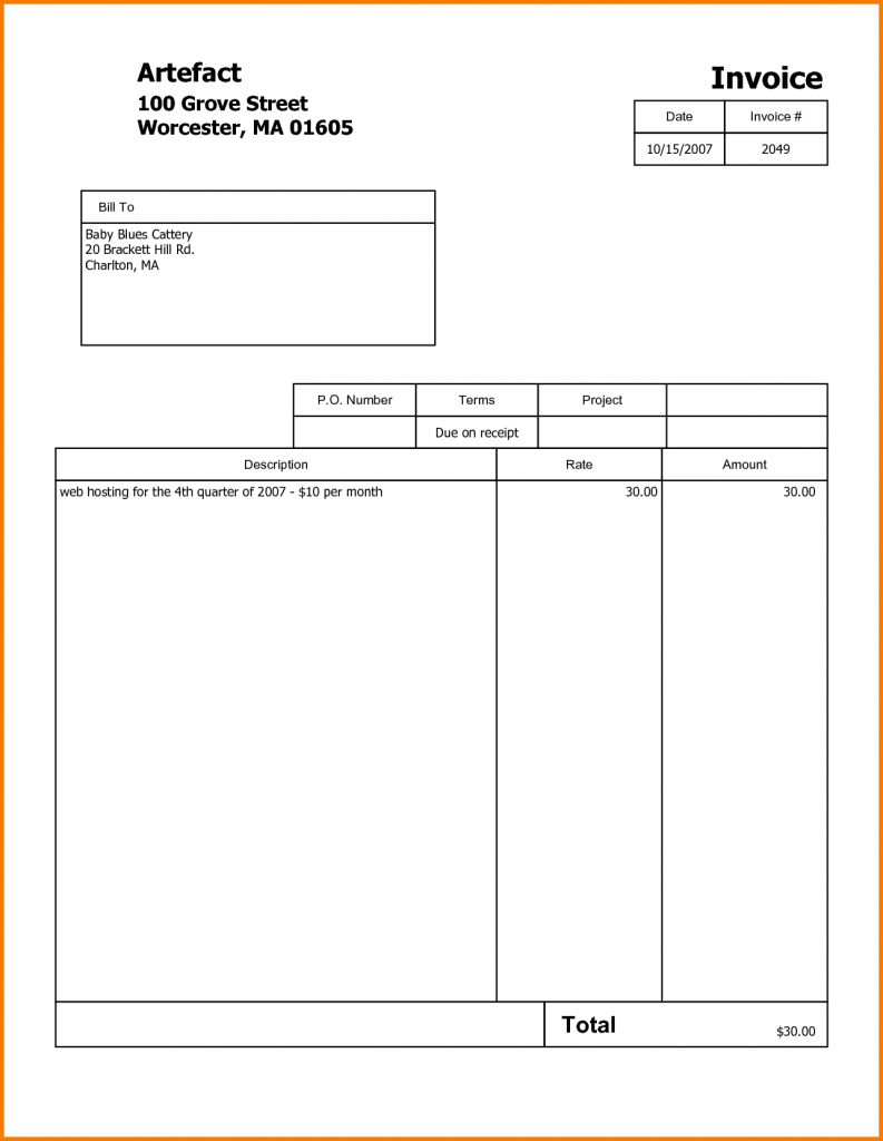 25 Printable Blank Invoice Format Pdf PSD File with Blank Invoice Format Pdf