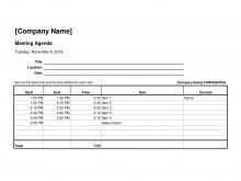 Meeting Agenda Template Xls