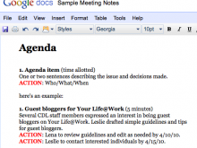 Meeting Agenda Items Example