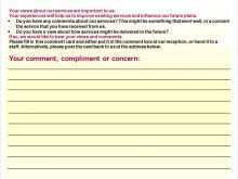 26 Customize Comment Card Template Microsoft Formating with Comment Card Template Microsoft