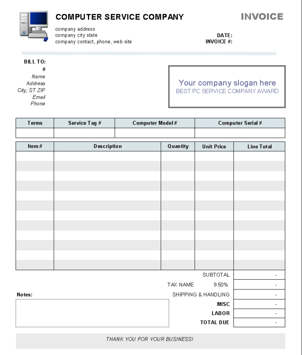 26 Customize Our Free Computer Repair Invoice Template Excel Now with Computer Repair Invoice Template Excel
