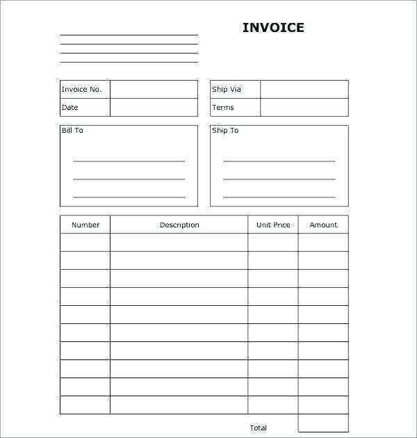 Free Printable Blank Self Employed Printable Invoice Template Pay Hot Sex Picture 4896