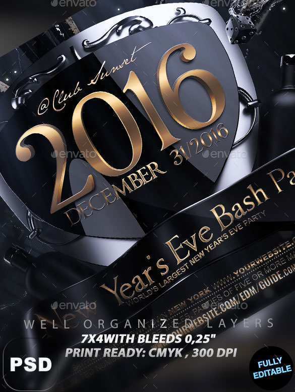 26 Online New Years Eve Party Flyer Template for Ms Word for New Years Eve Party Flyer Template