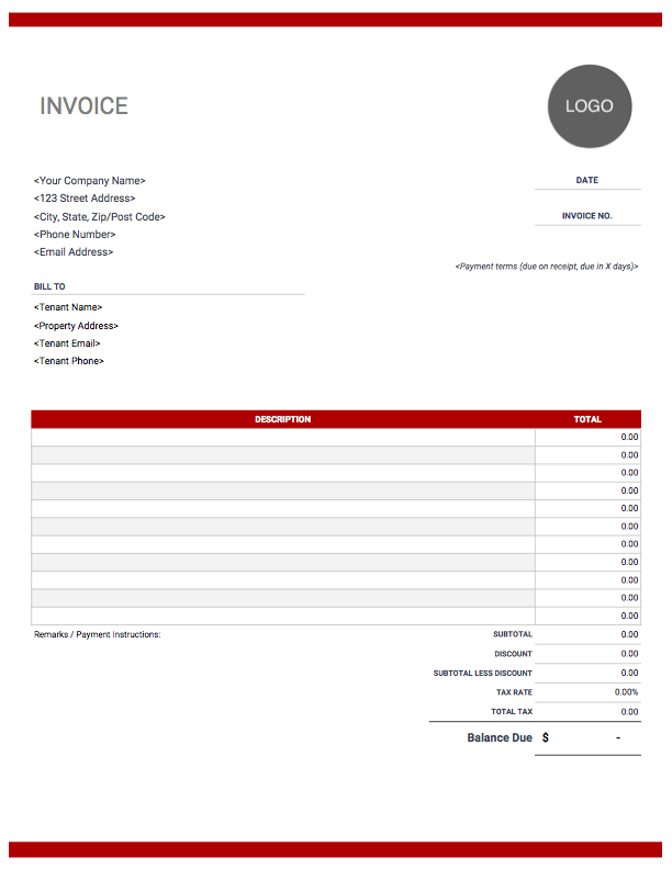 26 Standard Monthly Rent Invoice Template in Photoshop with Monthly Rent Invoice Template