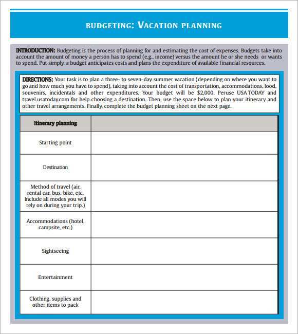 27 Blank Travel Itinerary Budget Template in Photoshop for Travel Itinerary Budget Template