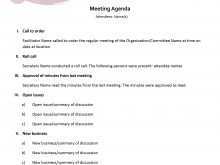 Meeting Agenda Template Manager Tools