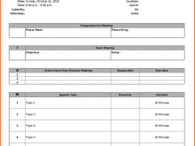 Meeting Agenda Template For A Hsc