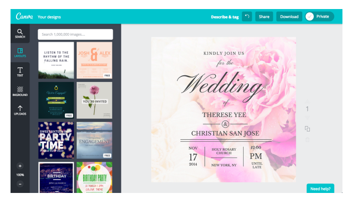 27 Free Printable Wedding Card Templates Canva with Wedding Card ...