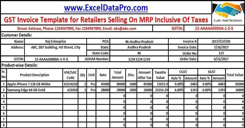 27 Report Tax Invoice Format Gst In Excel Templates for Tax Invoice Format Gst In Excel