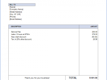 Joinery Work Invoice Template