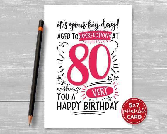 28 Blank 80Th Birthday Card Template Layouts by 80Th Birthday Card Template