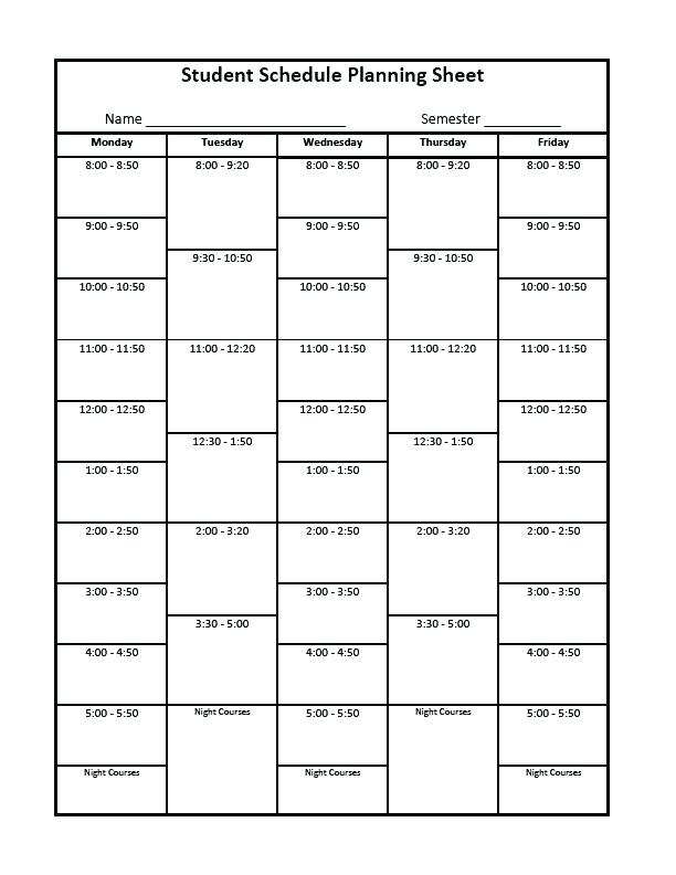 28 Blank Class Schedule Grid Template Formating for Class Schedule Grid Template