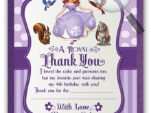 28 Create Sofia The First Thank You Card Template Photo for Sofia The First Thank You Card Template