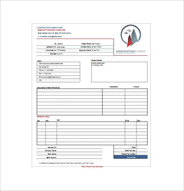 28 Customize Construction Job Invoice Template in Word for Construction Job Invoice Template