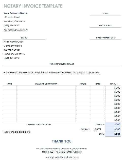 28 Customize Notary Invoice Template Free With Stunning Design by Notary Invoice Template Free