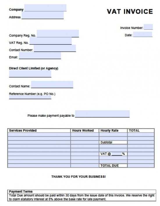 28 Customize Vat Invoice Template Word Photo with Vat Invoice Template Word