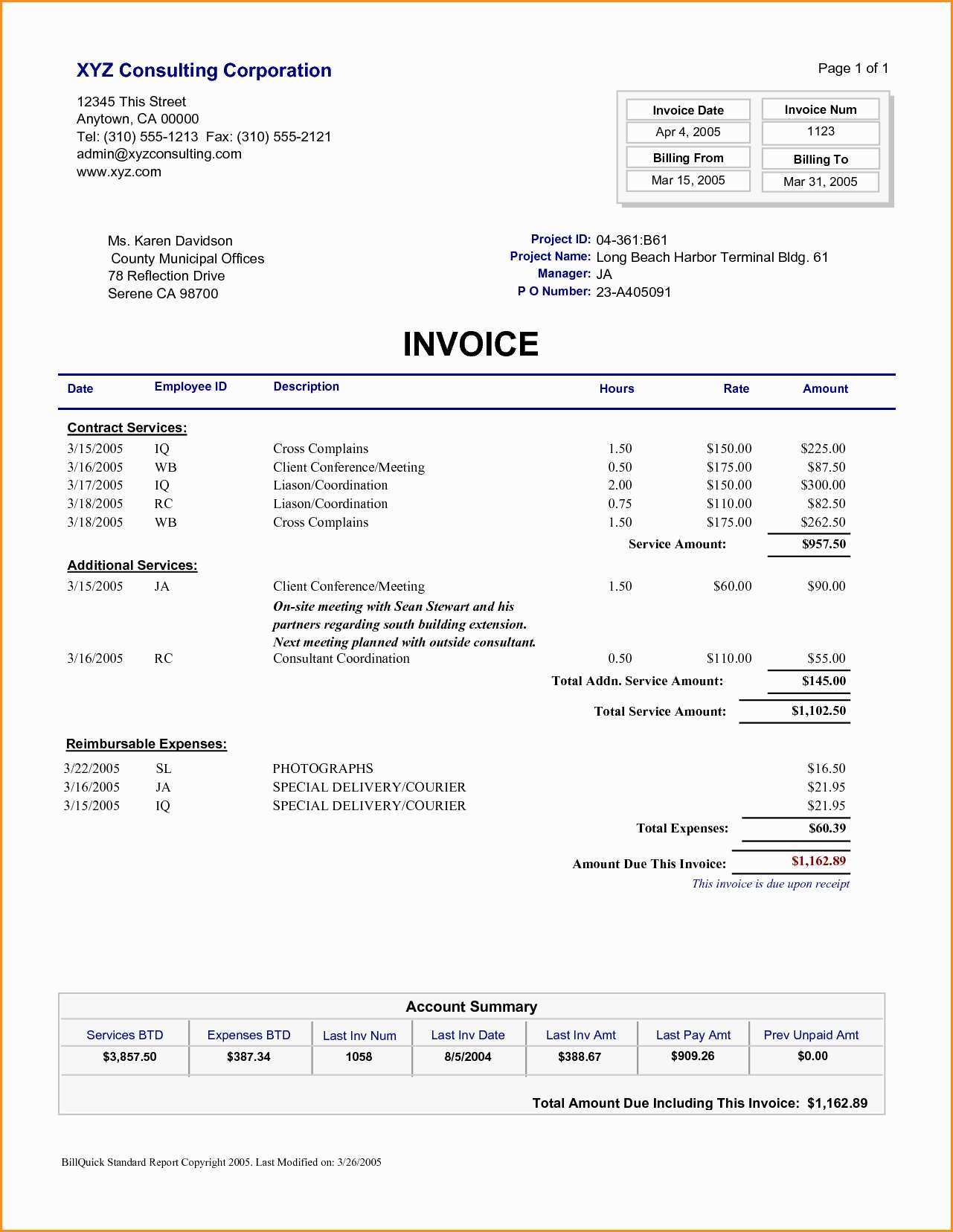 28 Format Hourly Rate Invoice Template Free With Stunning Design by ...