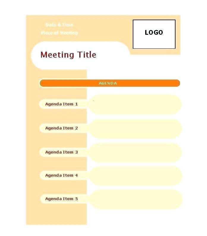 Meeting Agenda Template For Pages - Cards Design Templates