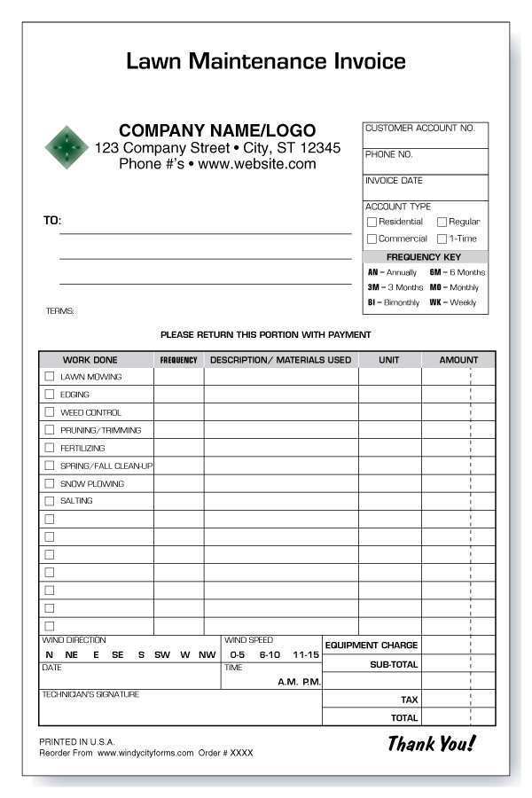 Gardening Invoice Template