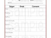 28 Printable Homeschool Report Card Template Word Formating with Homeschool Report Card Template Word