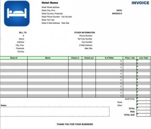 28 The Best Hotel Accommodation Invoice Template Layouts by Hotel Accommodation Invoice Template