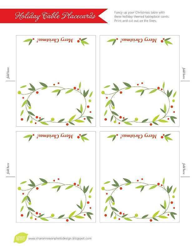 28 Visiting Place Card Template For Christmas Formating with Place Card Template For Christmas