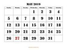29 Blank Daily Calendar Template May 2019 Layouts for Daily Calendar Template May 2019