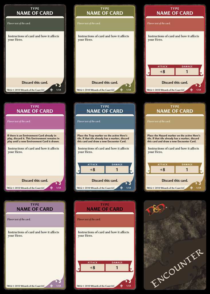 Game Card Template For Word Cards Design Templates