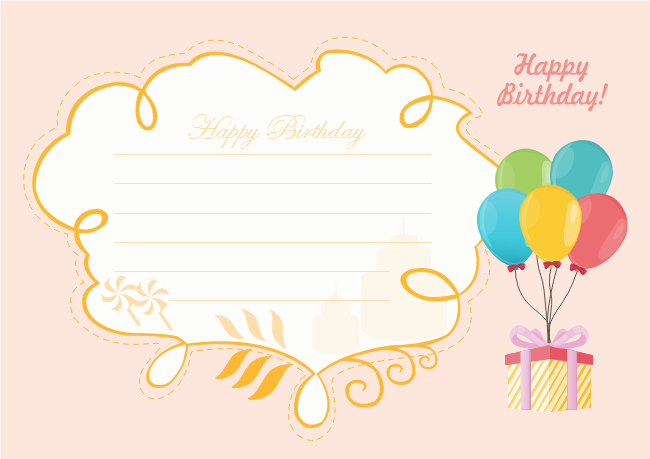 29 Create Happy B Day Card Template PSD File by Happy B Day Card Template