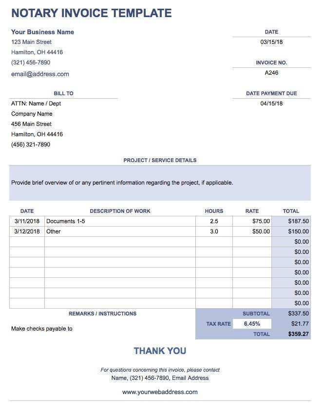 Free Printable Notary Invoice Template 50 Lovely Documents Ideas Free