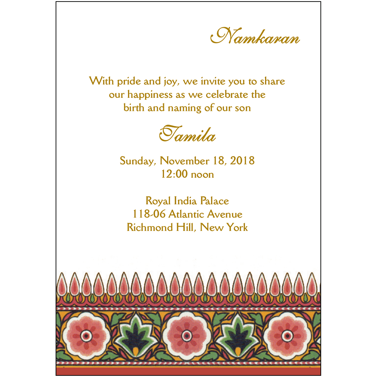 Namkaran Invitation Card Format In Hindi Cards Design Templates