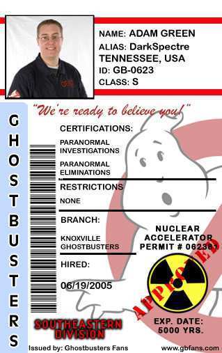 29 The Best Ghostbusters Id Card Template Photo For Ghostbusters